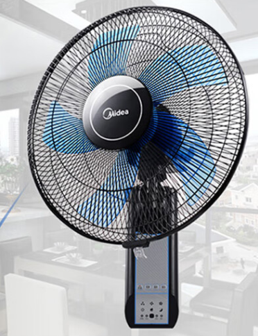 美的（Midea）工業(yè)五葉智能遙控壁扇掛壁式商居兩用風扇120°廣角搖頭定時電風扇工廠通風吊扇 FW40-11AR